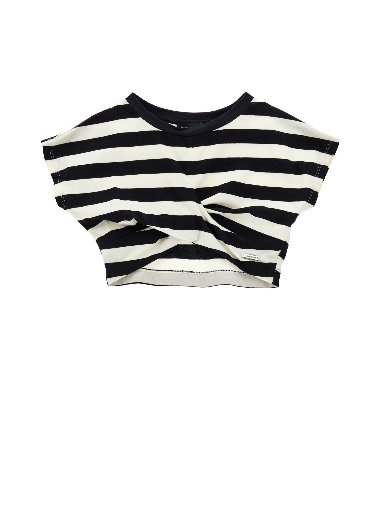 Girls | Top Stripes With Knot | Cream/Black