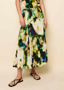 Women | Gray Skirt | Blurred Floral