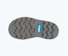 Bottom view of a Native Shoes Kids Kensington Treklite Glitter Kids | Silver Glitter/ Pigeon Grey Footwear