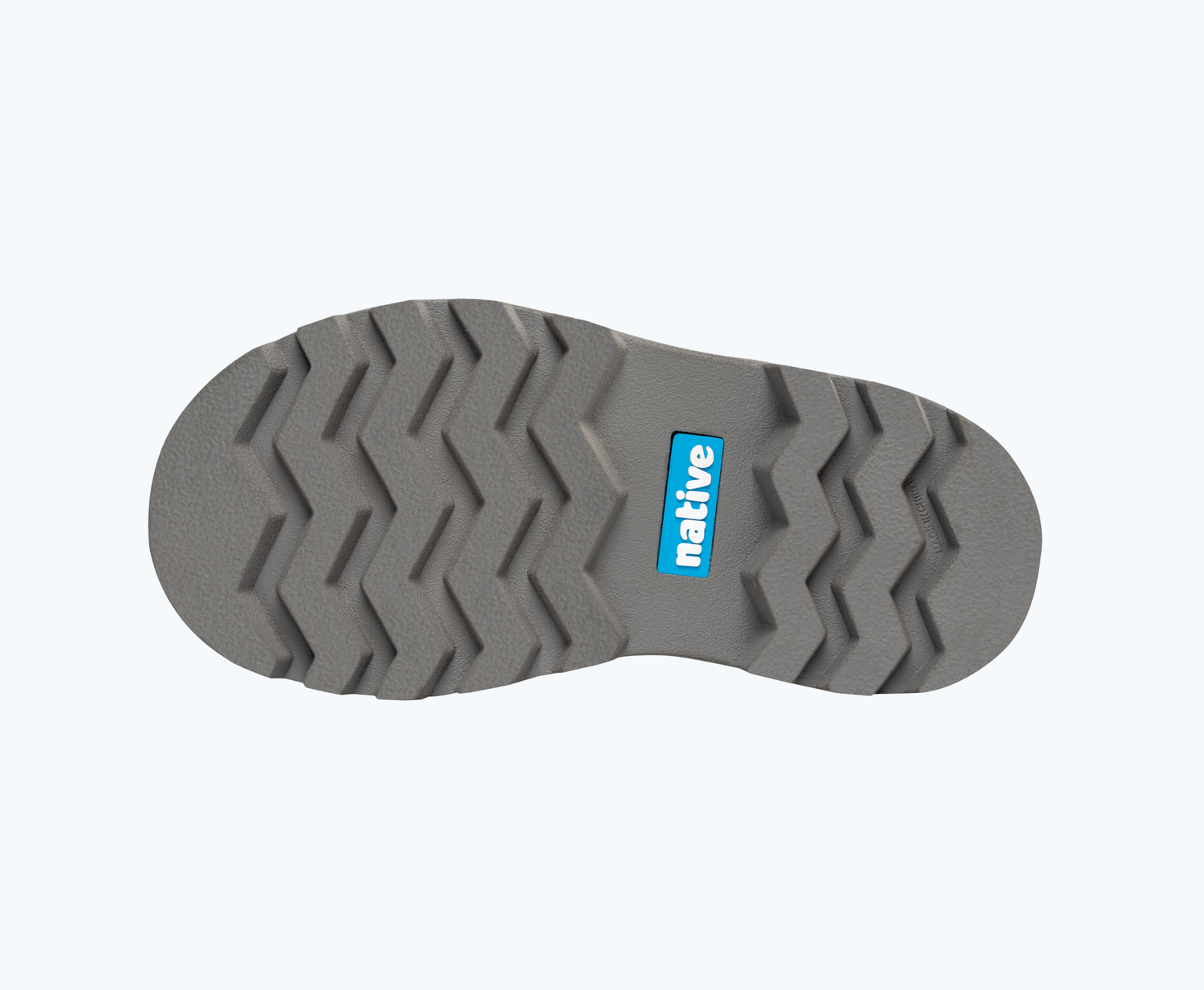Bottom view of a Native Shoes Kids Kensington Treklite Glitter Kids | Silver Glitter/ Pigeon Grey Footwear