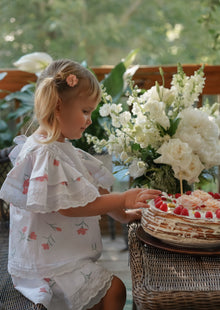 Baby Girls | Tulip Cotton Blouse and Shorts Set | White