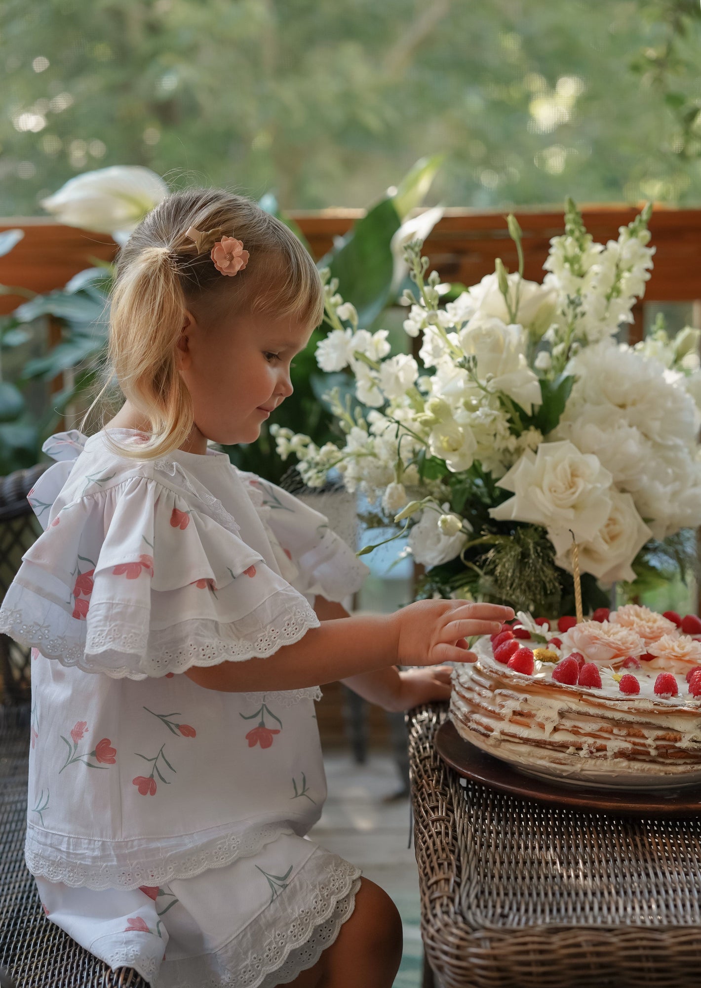 Baby Girls | Tulip Cotton Blouse and Shorts Set | White