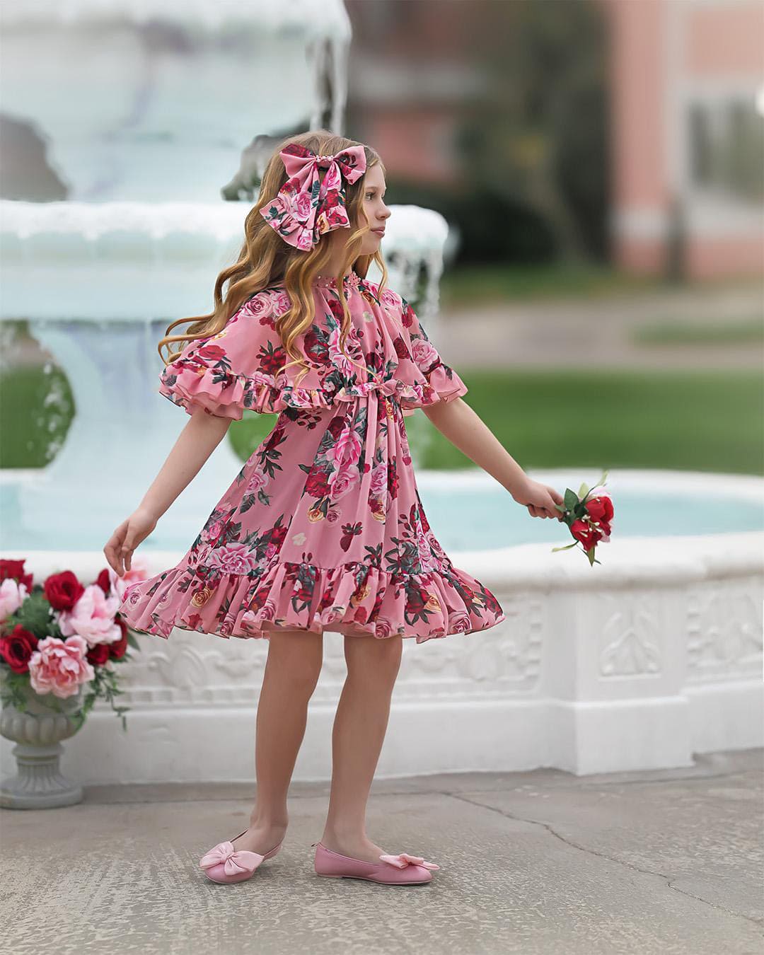 Baby Girls | Flora Flower Print Dress | Pink