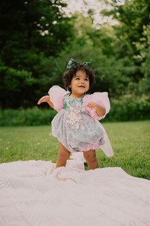 Baby Girls | Eva and Floral Tulle Romper | Pink & Green