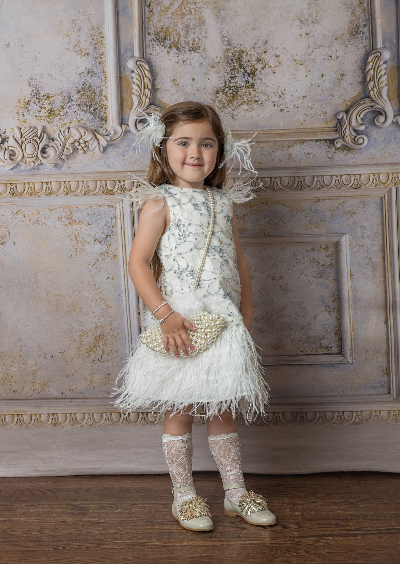 Baby Girls | Olivia Feather Dress | White