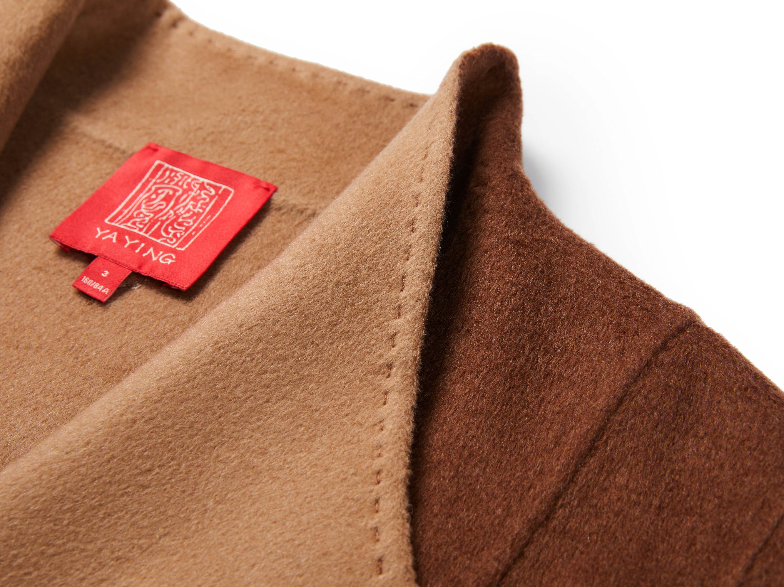 Two-Tone Wrap Coat | Brown/Beige