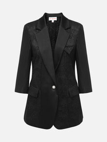 Silk Semi-Sheer Blazer | Black