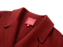double-breasted wool coat | Wine Red