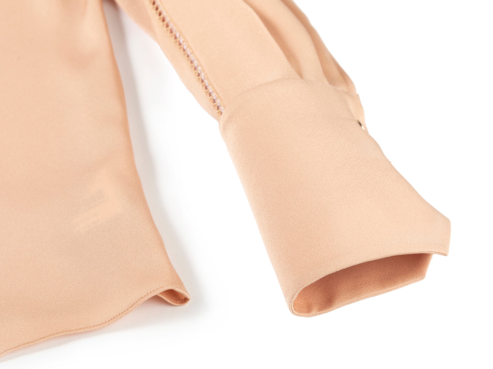Embroidered Collar Silky Crop Shirt | Camel