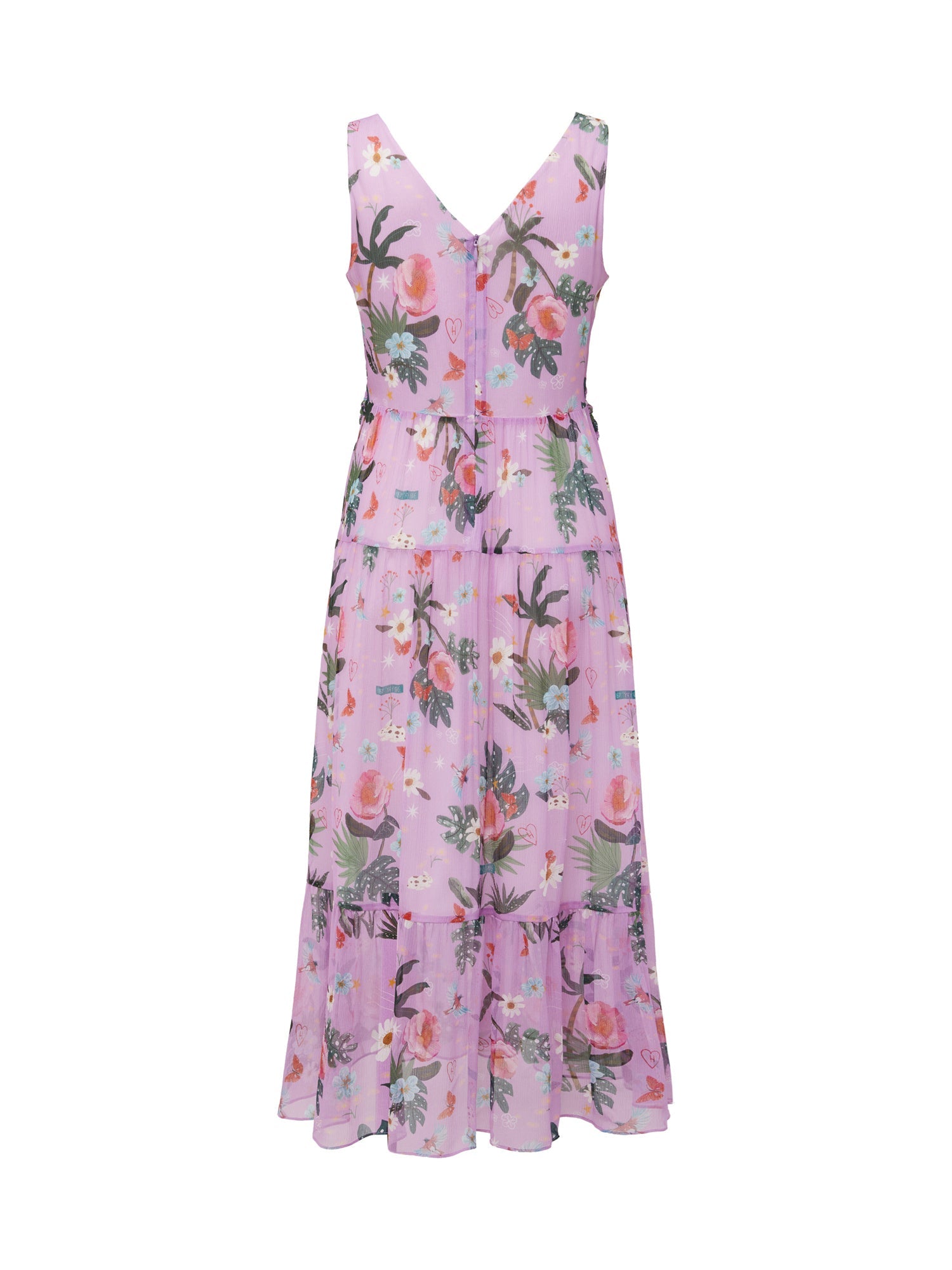 Silk Floral Midi Dress | Purple