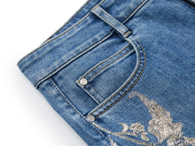 Embroidered Flare Jeans | Blue
