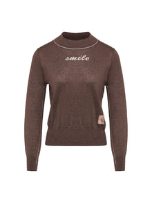Jacquard Yak Wool Sweater | Brown