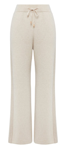 High-waisted Knit Straight Leg Pants | Beige