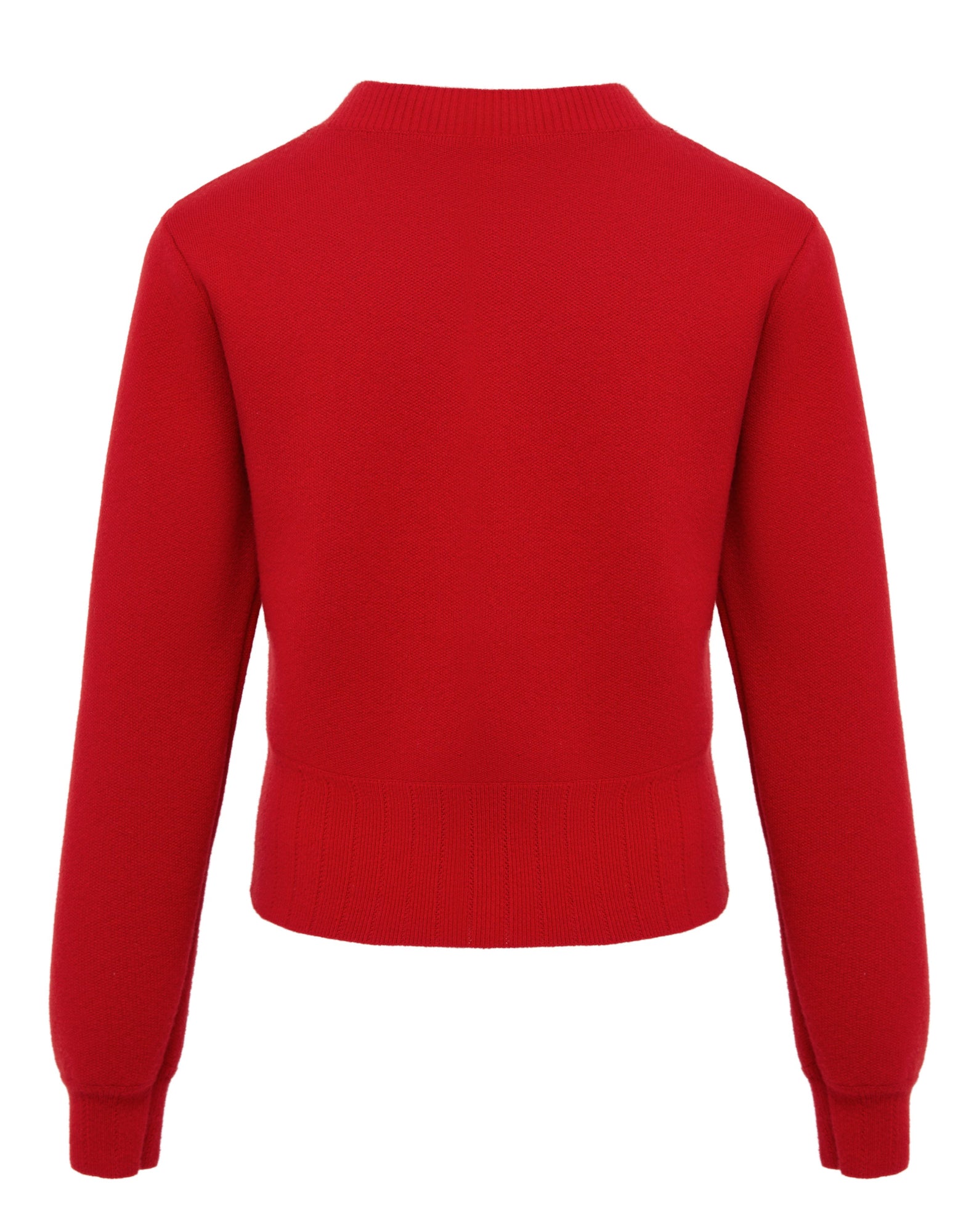 Round Neck Soft Knit Top | Red