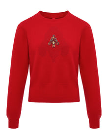 Round Neck Soft Knit Top | Red