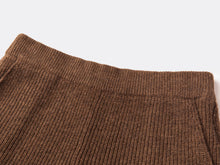 High-waisted Knitted Shorts | Brown