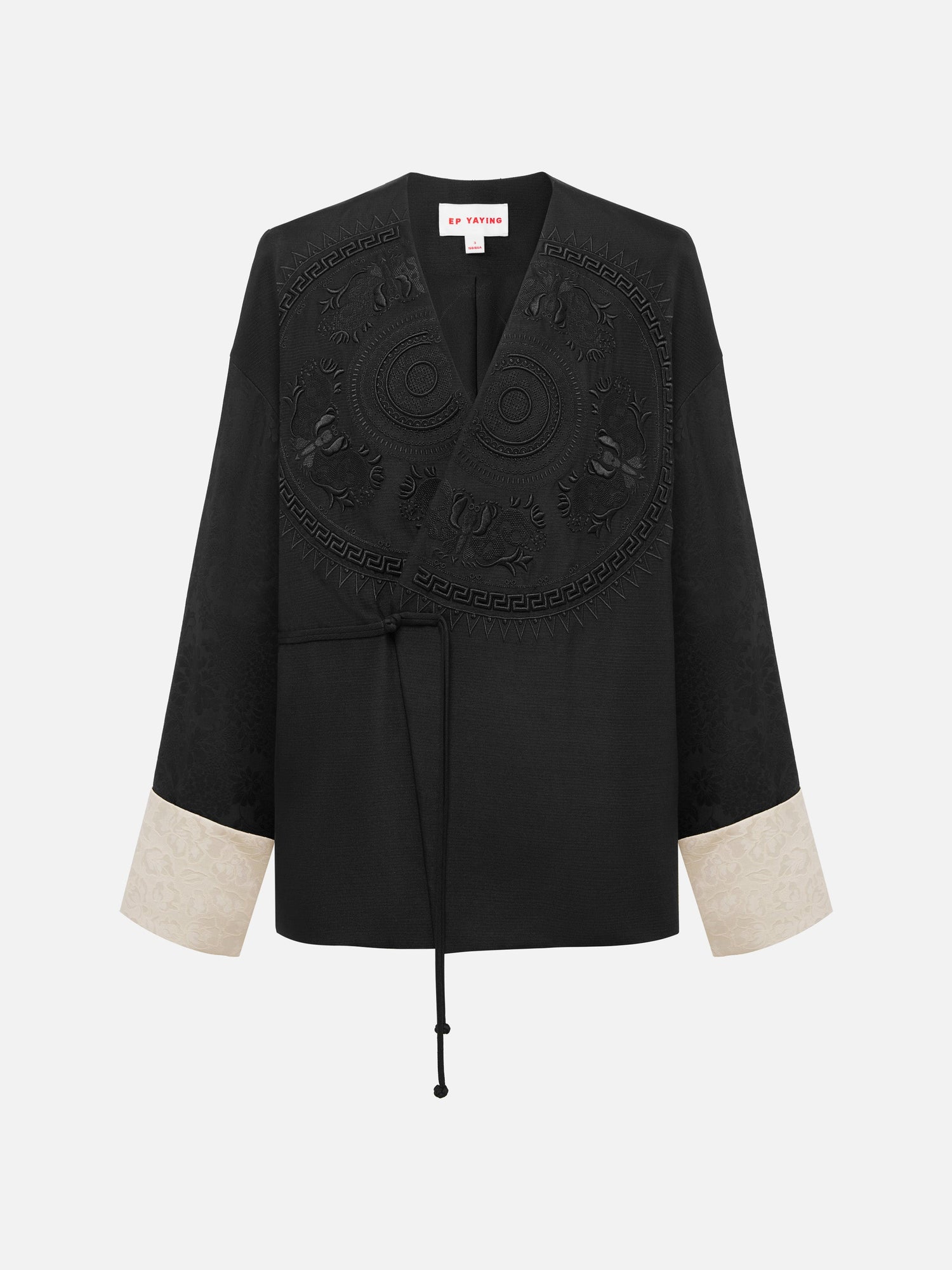 Intricate Tonal Embroidery Jacket | Black