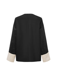 Intricate Tonal Embroidery Jacket | Black