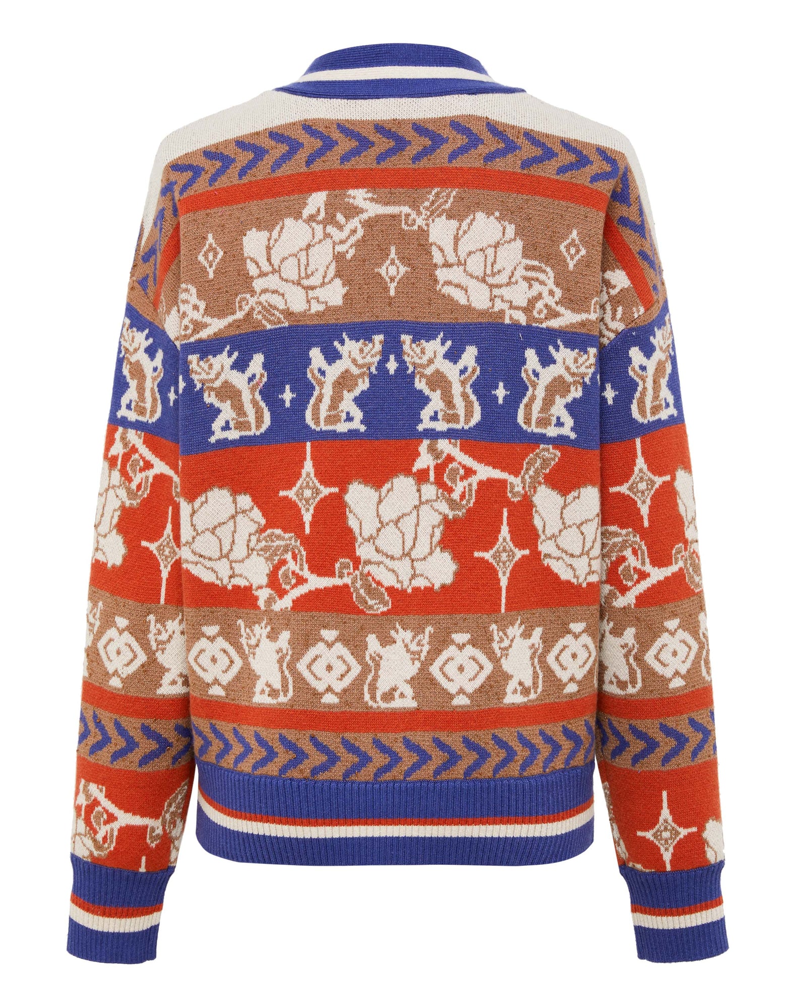 Printed Knit Sweater | Orange