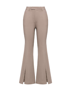 Wool Wide Leg Pants | Grey