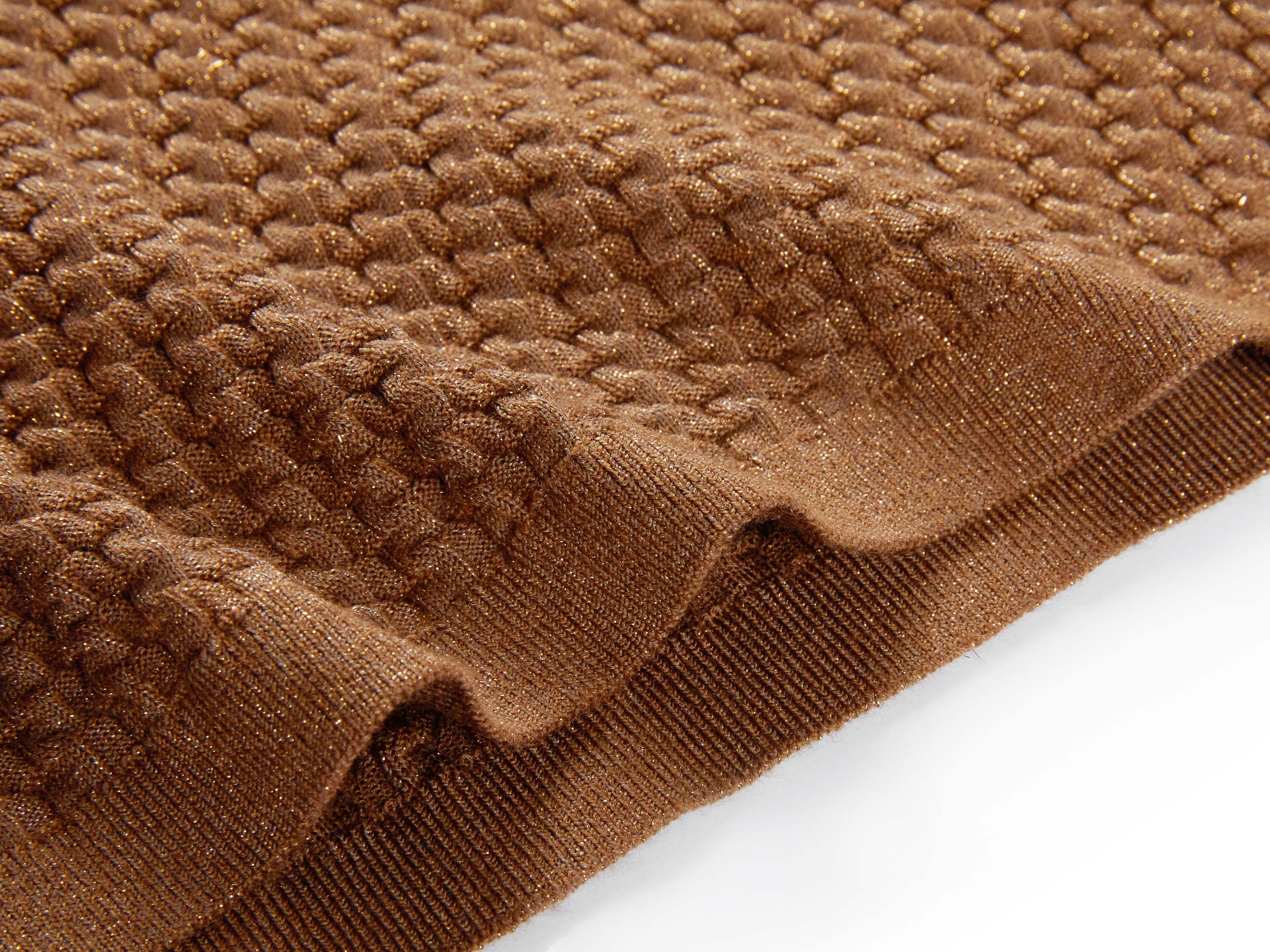 Long Sleeve Turtleneck Knit Top | Brown