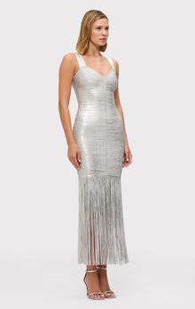 The Metallic Alba Gown | Silver Foil