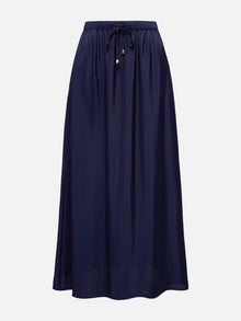 Straight-Cut Acetate Midi Skirt | Navy