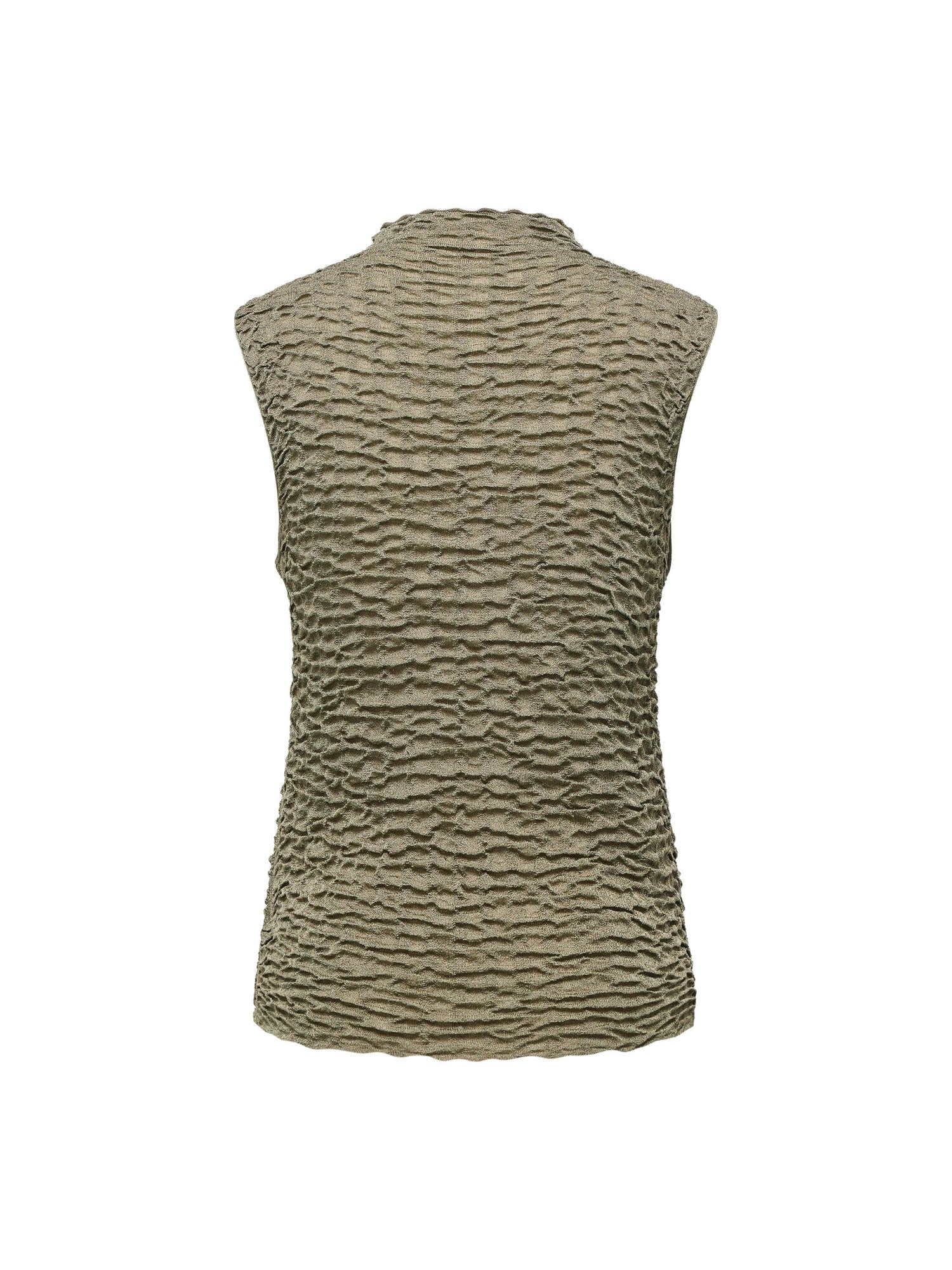 Slim-Fit Turtleneck Sleeveless Base Layer Top | Green