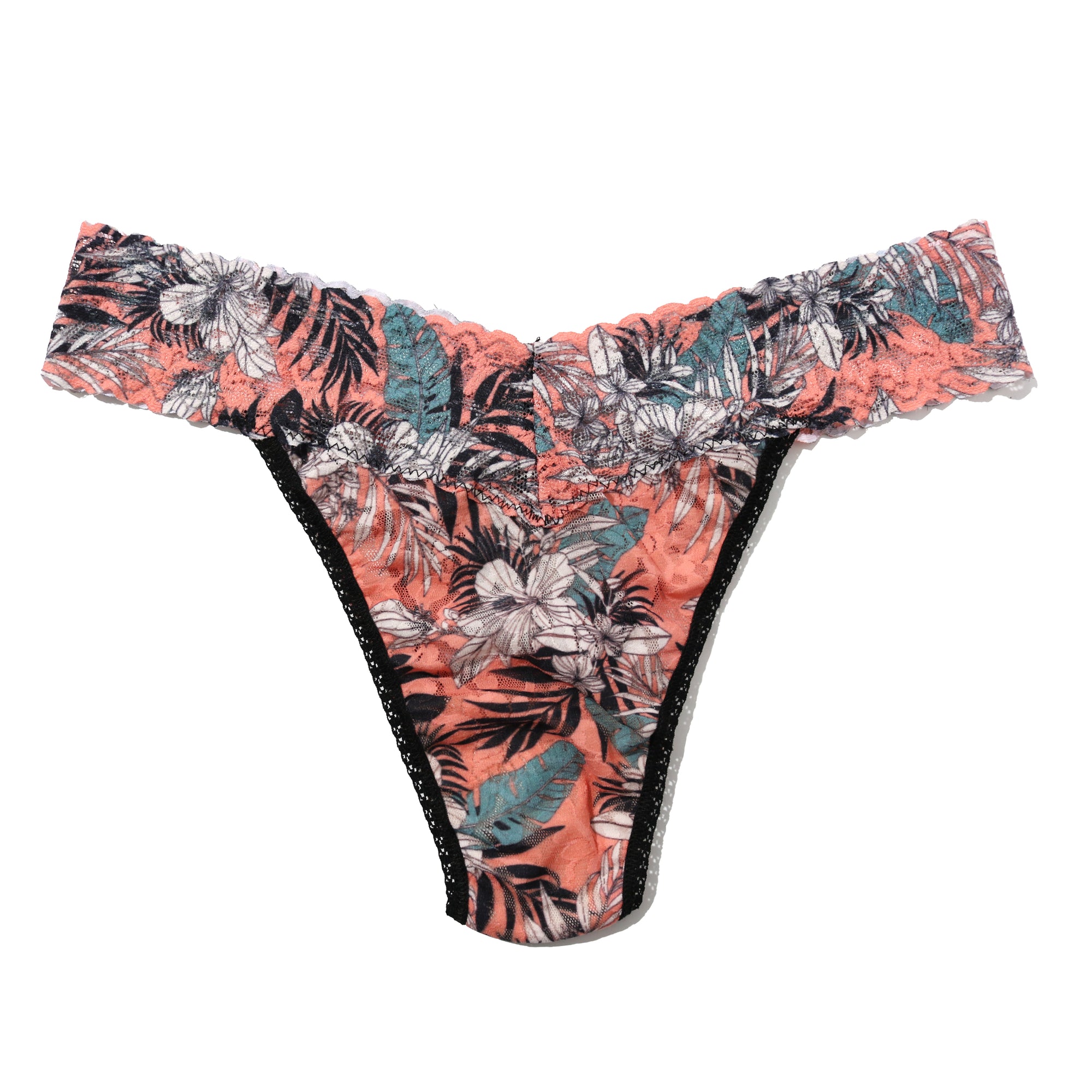 Signature Lace Original Rise Thong & Saxx Boxer Brief | Hibiscus Jungle-Coral