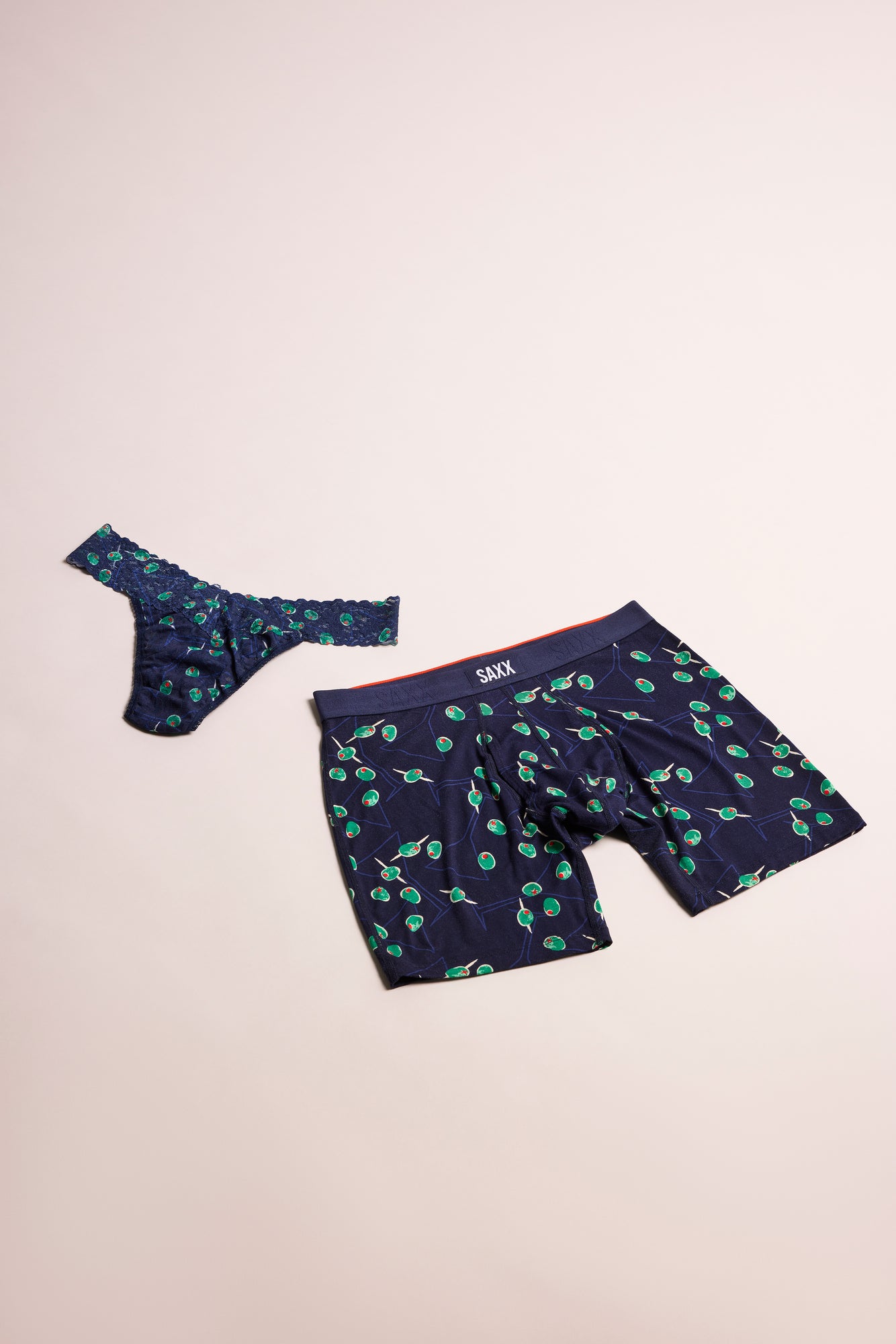 Signature Lace Original Rise Thong & Saxx Boxer Brief | Olive You | Maritime