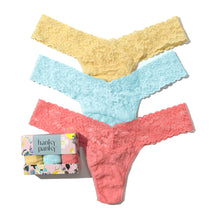 3 Pack Signature Lace Low Rise Thongs | Buttercup, Celeste Blue, Ballet Pink