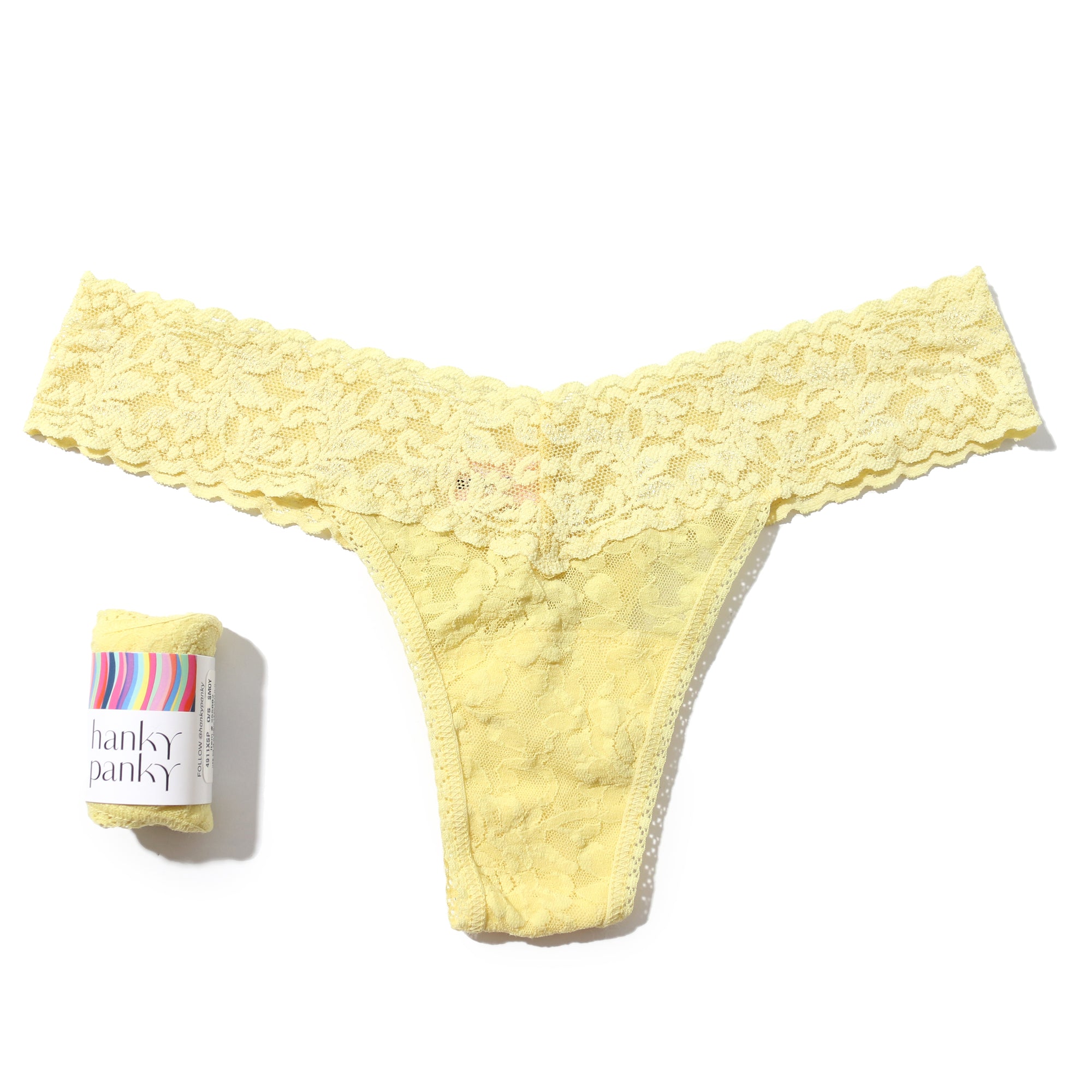 Petite Signature Lace Low Rise Thong | Smile More (Yellow)