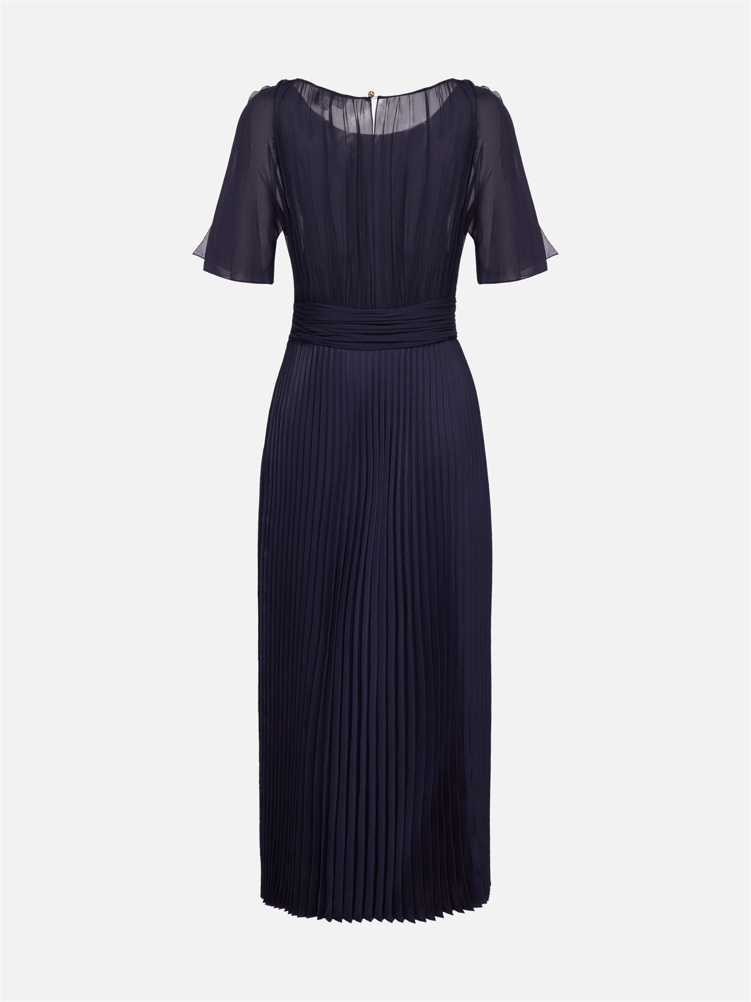 Pleated Patchwork Dress | Navy