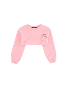 Girls | Mnls Cropped Sweatshirt | Sachet Pink