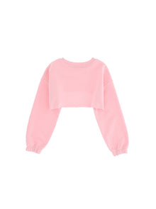 Girls | Mnls Cropped Sweatshirt | Sachet Pink