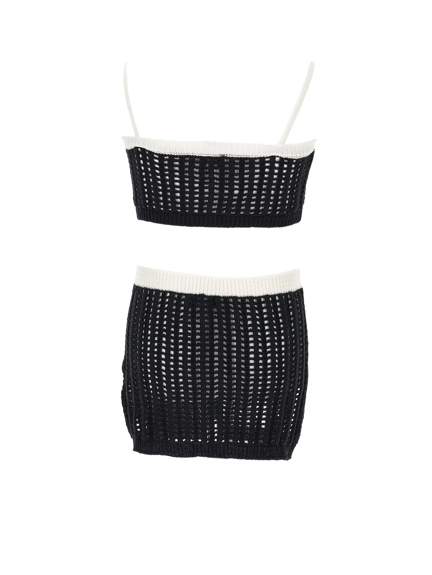Girls | Crochet Beach Set | Black/White