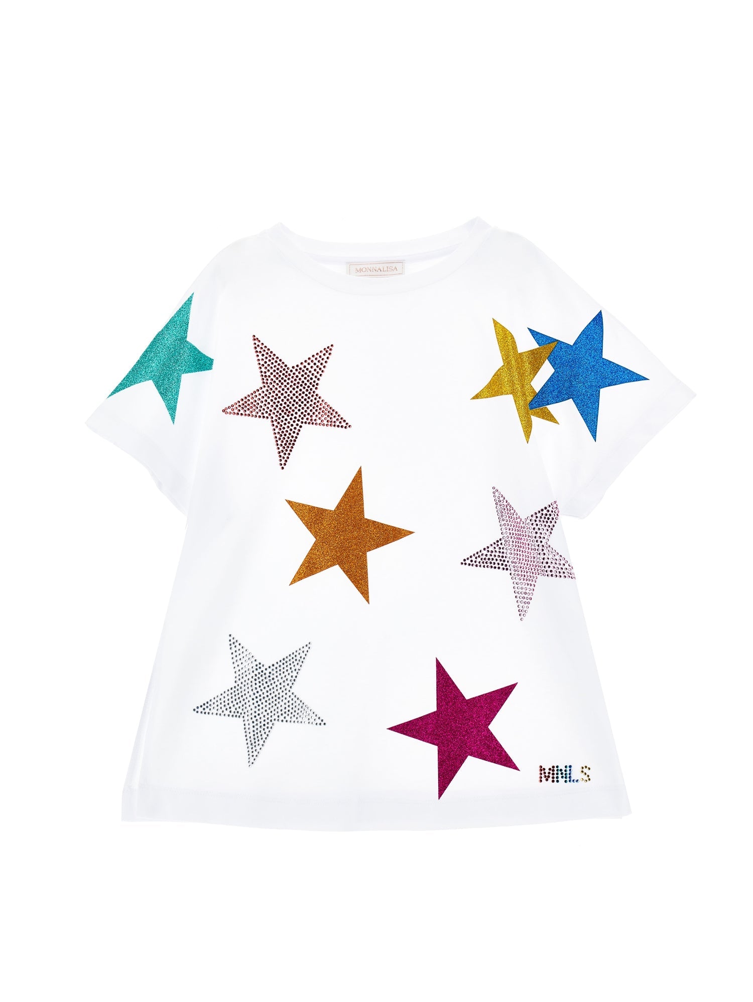 Girls | Maxi T-Shirt With Stars | White