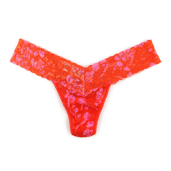 3-Pack Low Rise Thongs | Orange Sparkle/Coral Green/Ripe Watermelon Pink - Orange Crush Print - Inner Peace