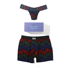 Sinature Lace Low Rise Thong & Saxx Boxer Brief | Snow Flake Chevron (Black)