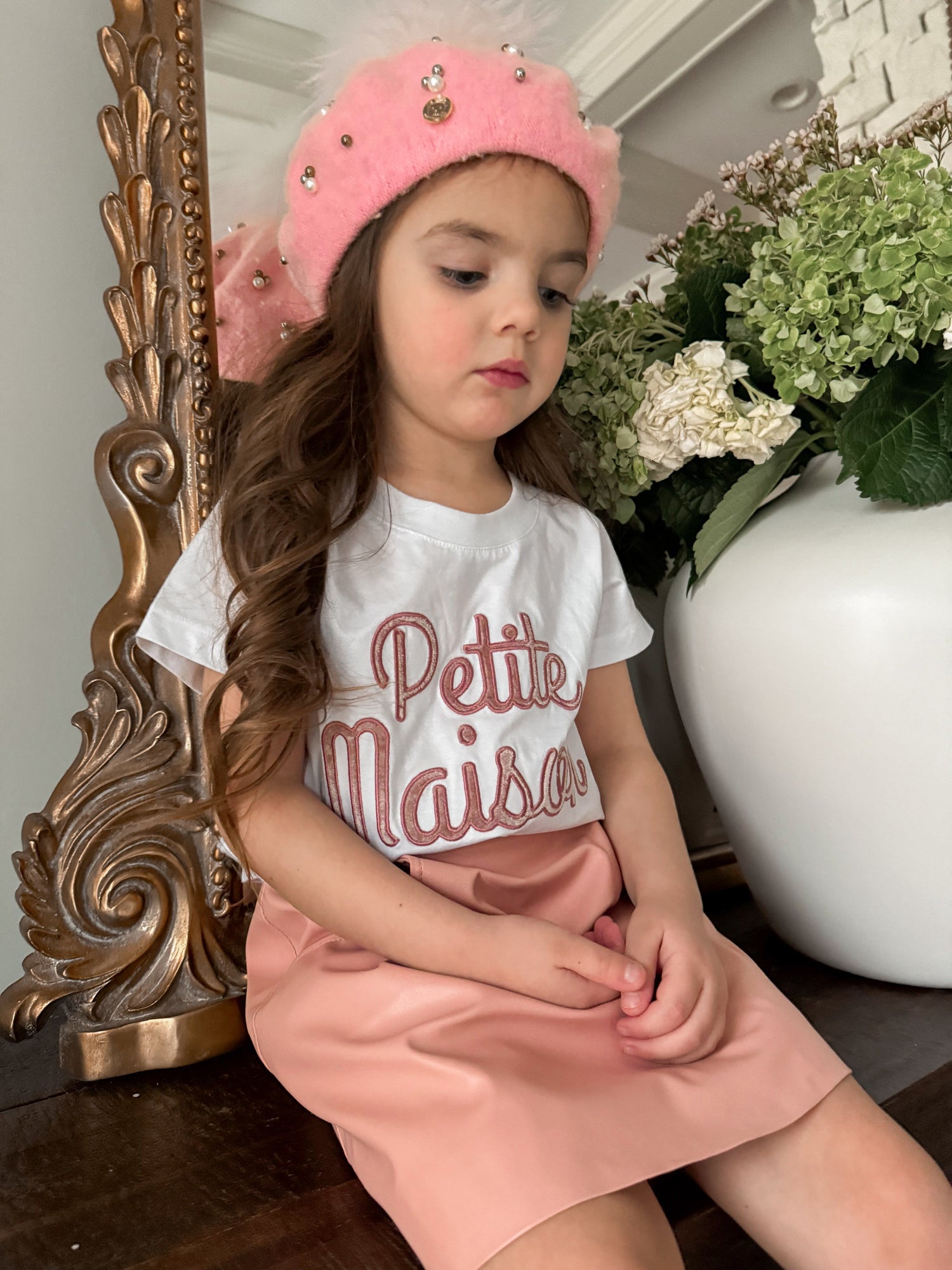 Baby Girls | Petite Maison Logo Pima Cotton T-Shirt | Pink