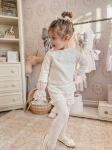 Baby Girls | Emma Cotton and Lace Top and Shorts Set | White