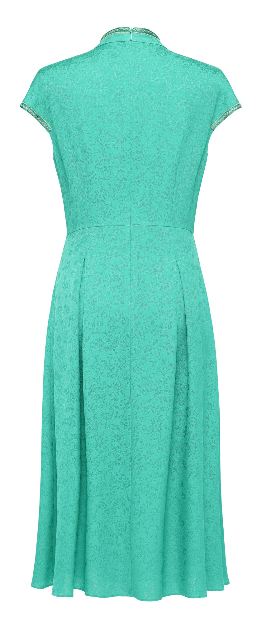 Silk Flower Brocade Dress | Green