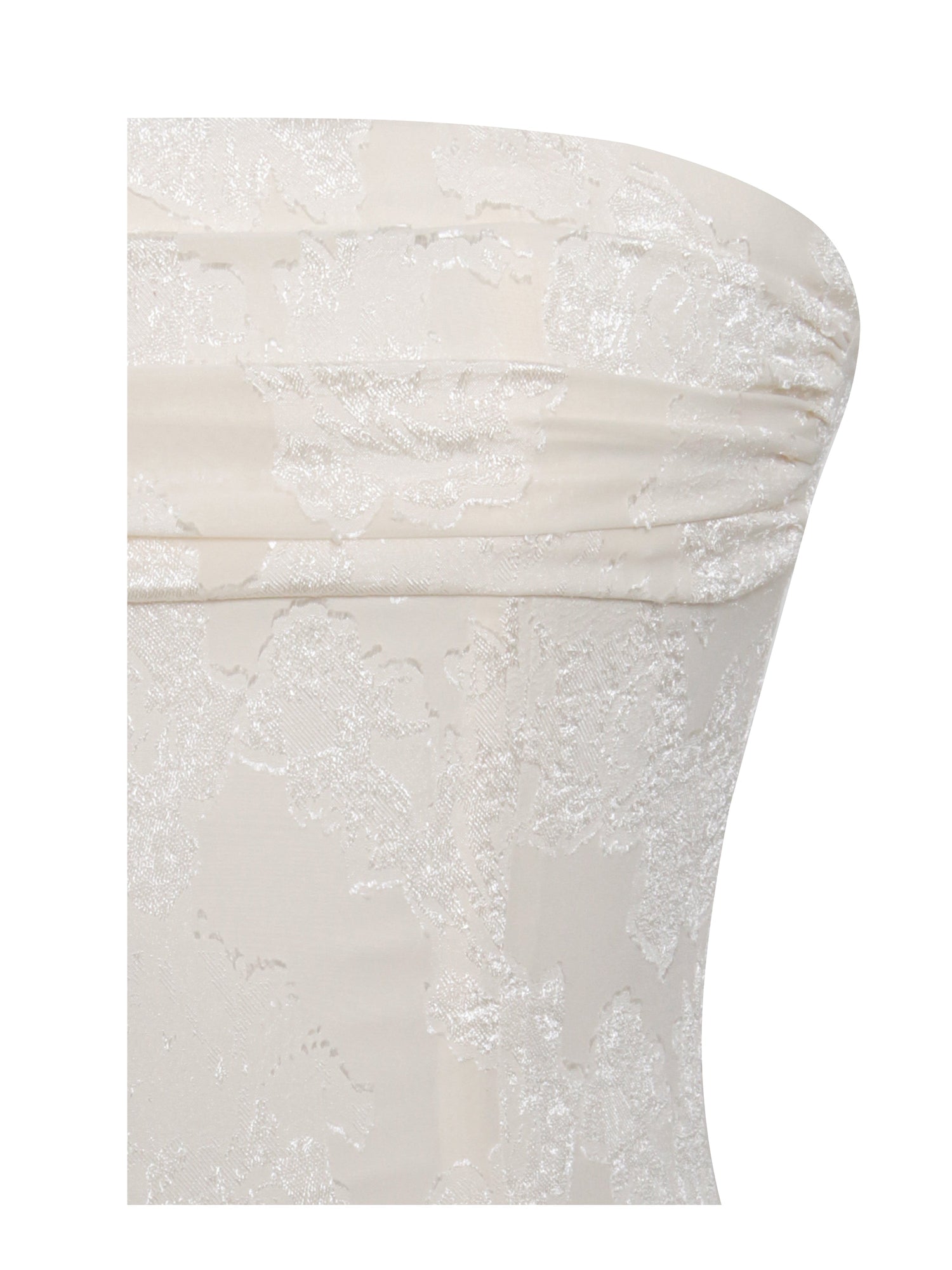 Xatia Jacquard Textured High Slit Maxi Dress | Off White