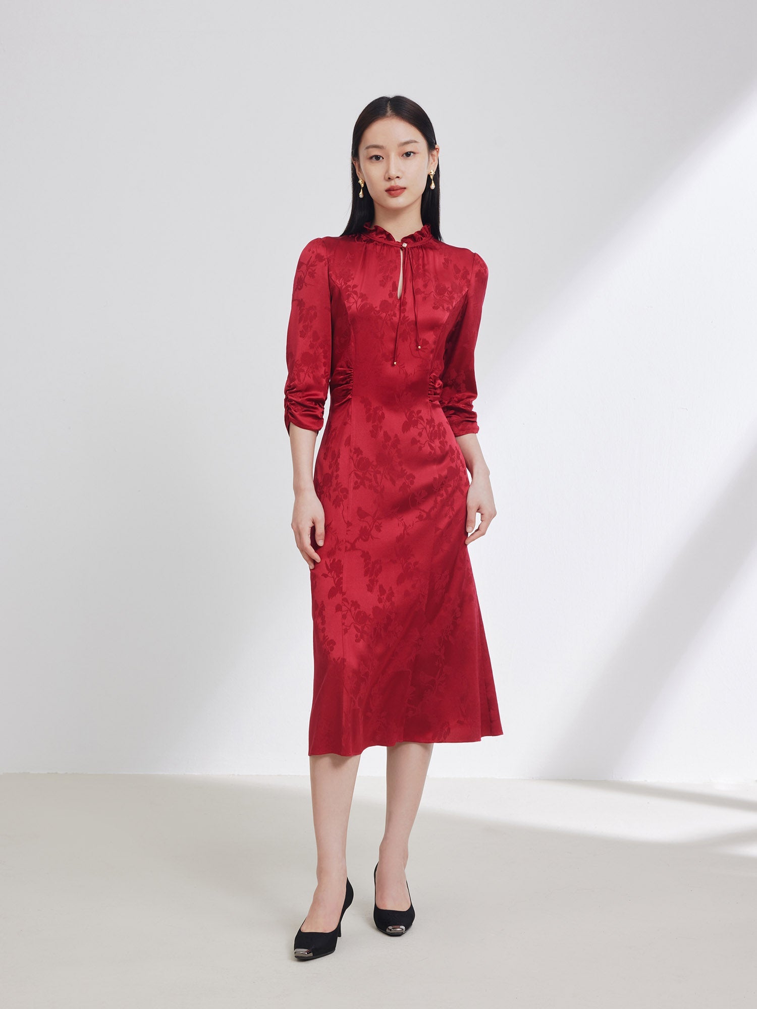 Silk Dress | Wine Red