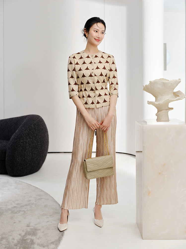 Pleated Straight Leg Pants | Golden
