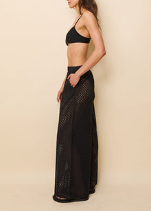 Delaney Pant Baby Eyelet Noir - Solid & Striped