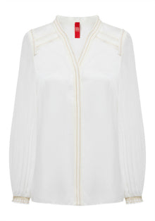 Silk Classic Straight-Cut Shirt | White