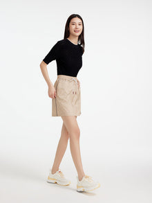 Round Neck Wool Knitted Shirt | Black