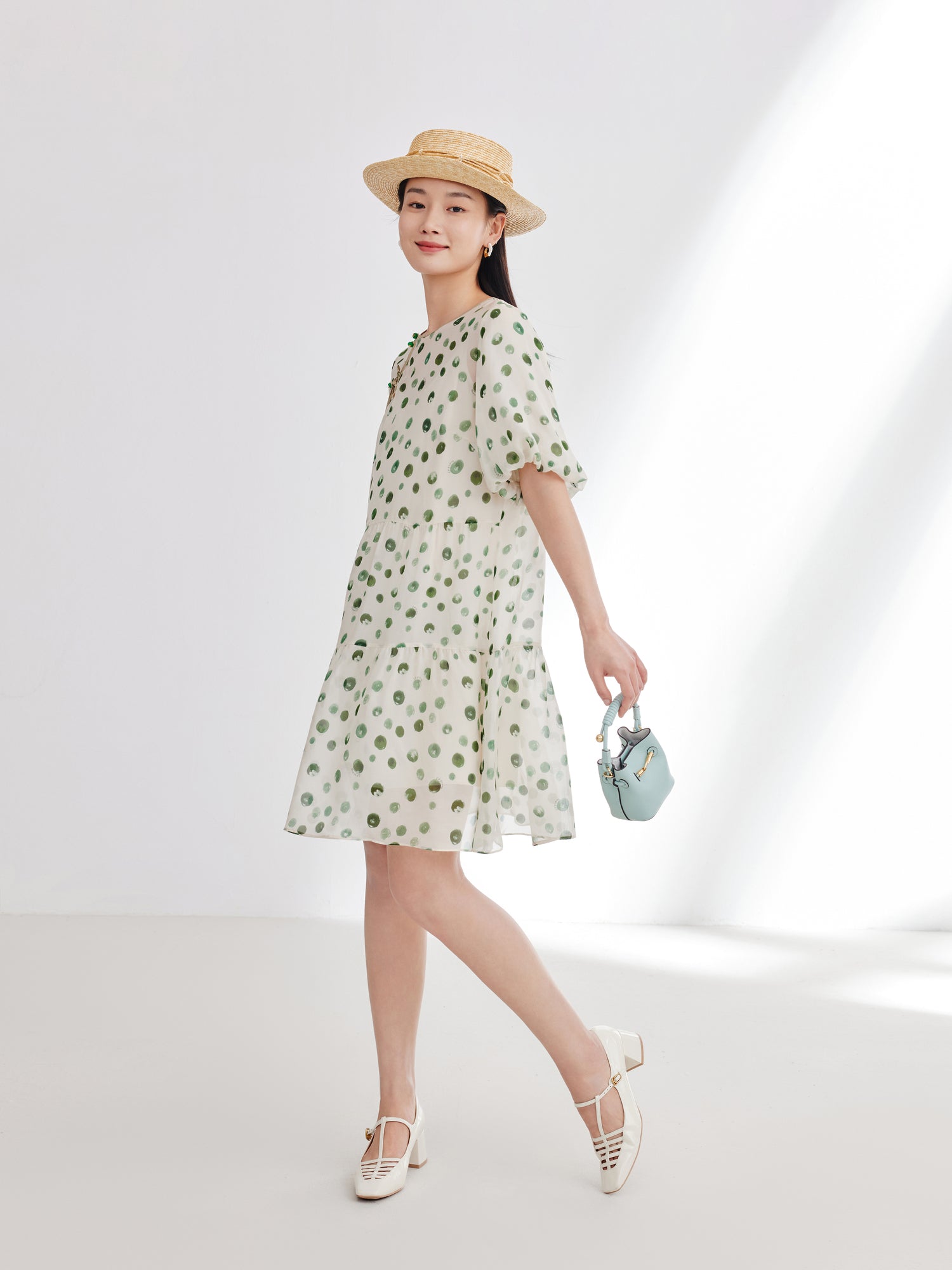 Silk Chiffon Dress | Green