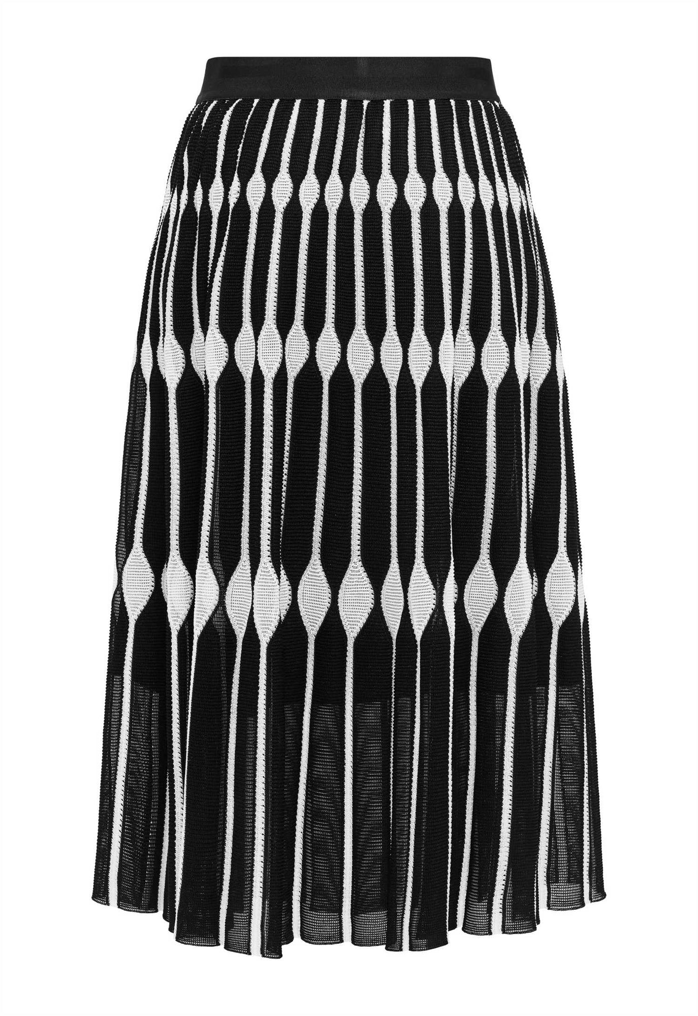 Hollowed-out Embossed Texture Skirt | Black